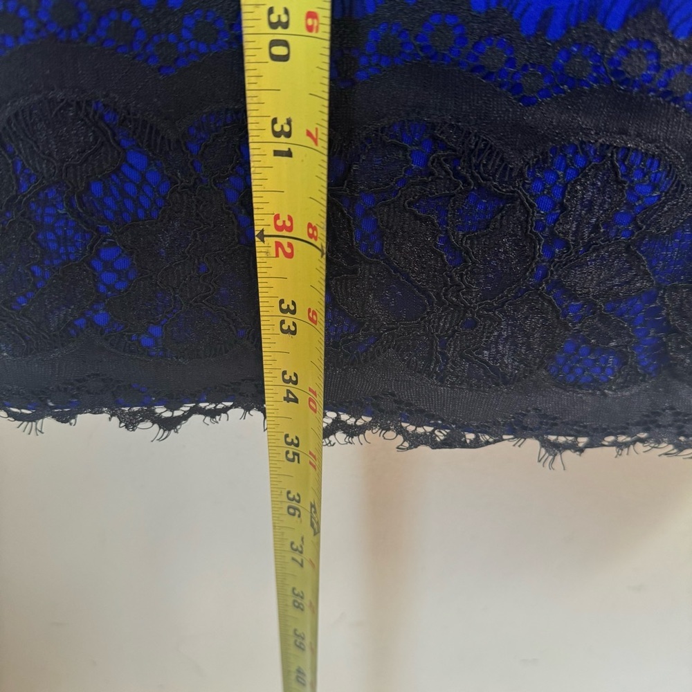 Tadashi Shoji Lace Cocktail Dress Short Sleeve Sheath Pencil Skirt Color Block 2 - Picture 16 of 16